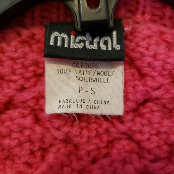 Mistral 100% wool sweater in pink size S - Picture 12 of 15